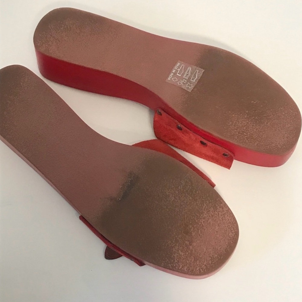 Free people Red Wood Westtown Slides Clogs  39 - Picture 6 of 12
